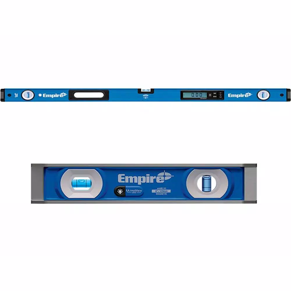Cheapest β€οΈ Empire 48 In. True Blue Digital Level With UltraView LED 9 In. Torpedo Level π