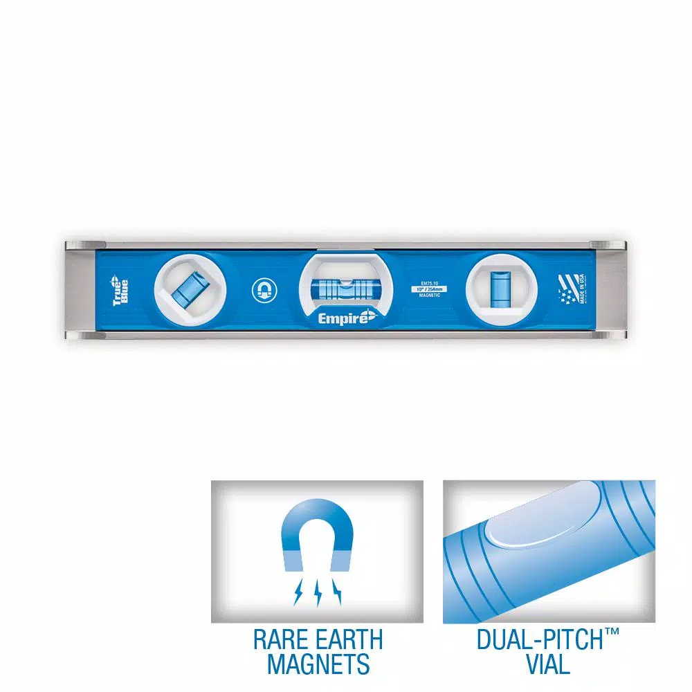 Hot Sale π€© Empire True Blue 10 In. Rare Earth Magnetic Torpedo With Dual Vari-Pitch π