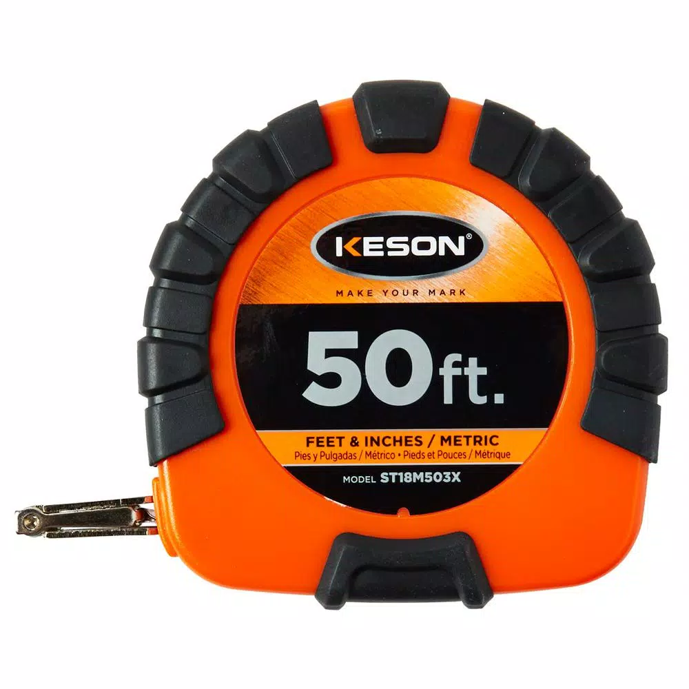 New 🔔 Keson 50 Ft. Closed Reel Steel Tape, 3×1 Rewind – SAE And M 😀