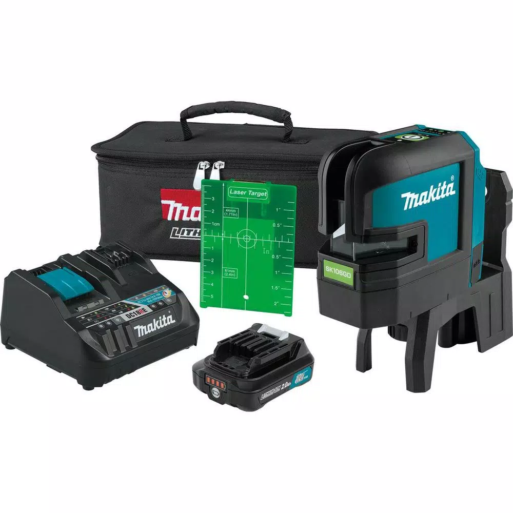 Best reviews of π€© Makita 12-Volt MAX CXT Self-Leveling Cross-Line/4-Point Green Laser Kit (2.0 Ah) π