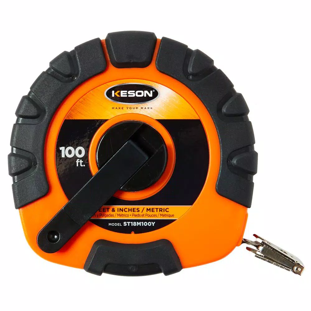 Budget 🛒 Keson 100 Ft./30M Closed Reel Steel Tape Measure, ABS With Rubber Grip Housing – SAE And M 🔔