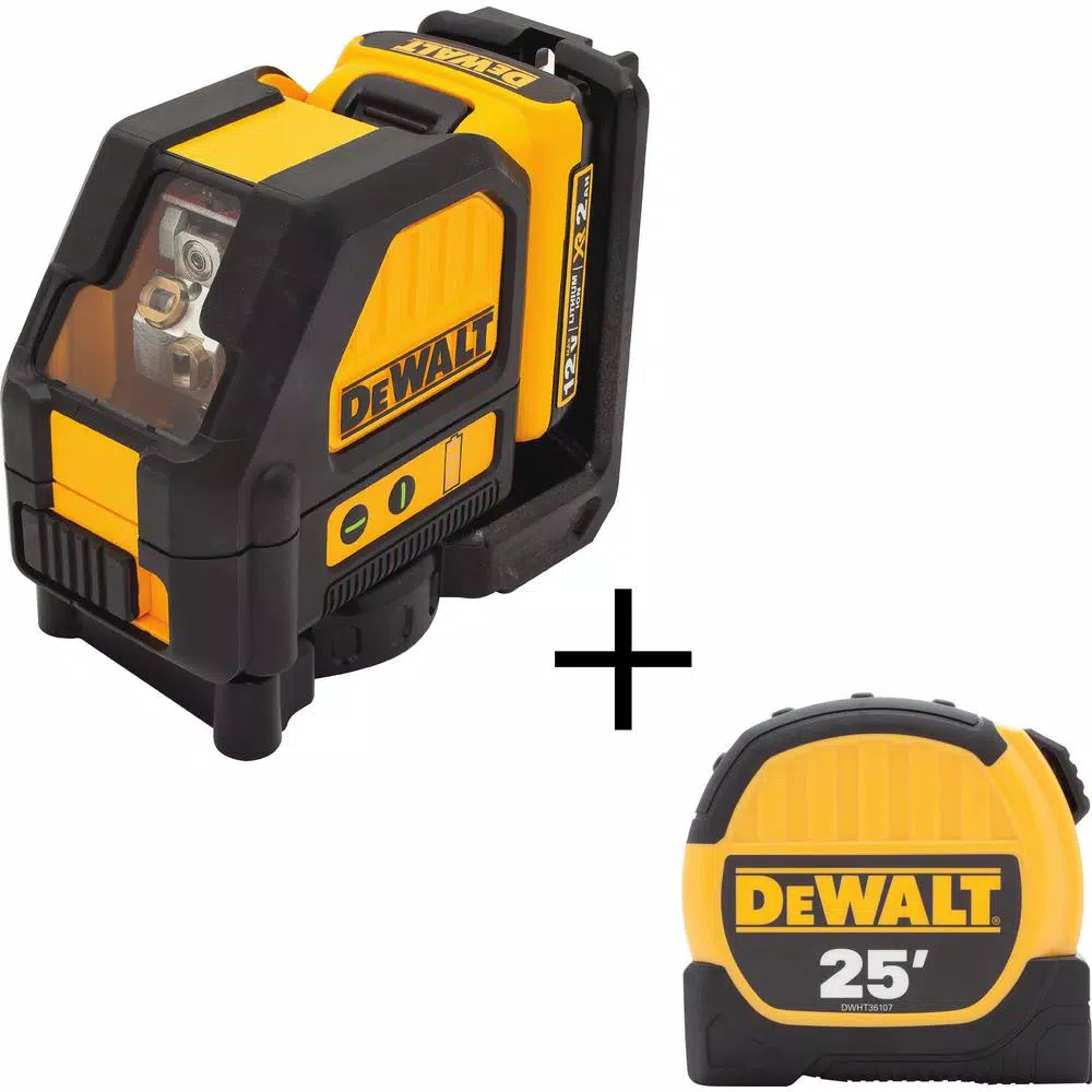 measuring-tools Shop 37 Buy π DEWALT 12-Volt MAX Lithium-Ion 165 Ft. Green Self-Leveling Cross-Line Laser Level With Bonus 25 Ft. Tape Measure βοΈ