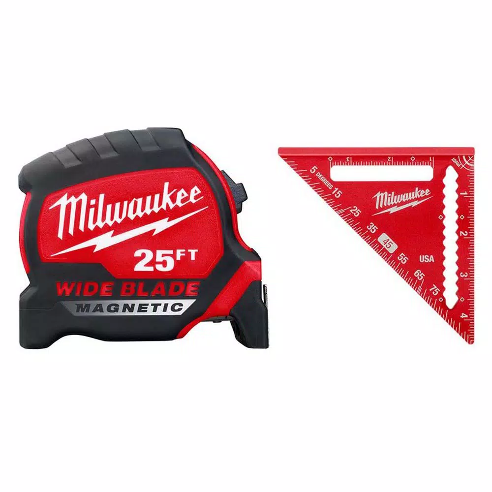 New π Milwaukee 25 Ft. X 1.3 In. W Blade Magnetic Tape Measure With 14 Ft. Standout And 4-1/2 In. Trim Square π