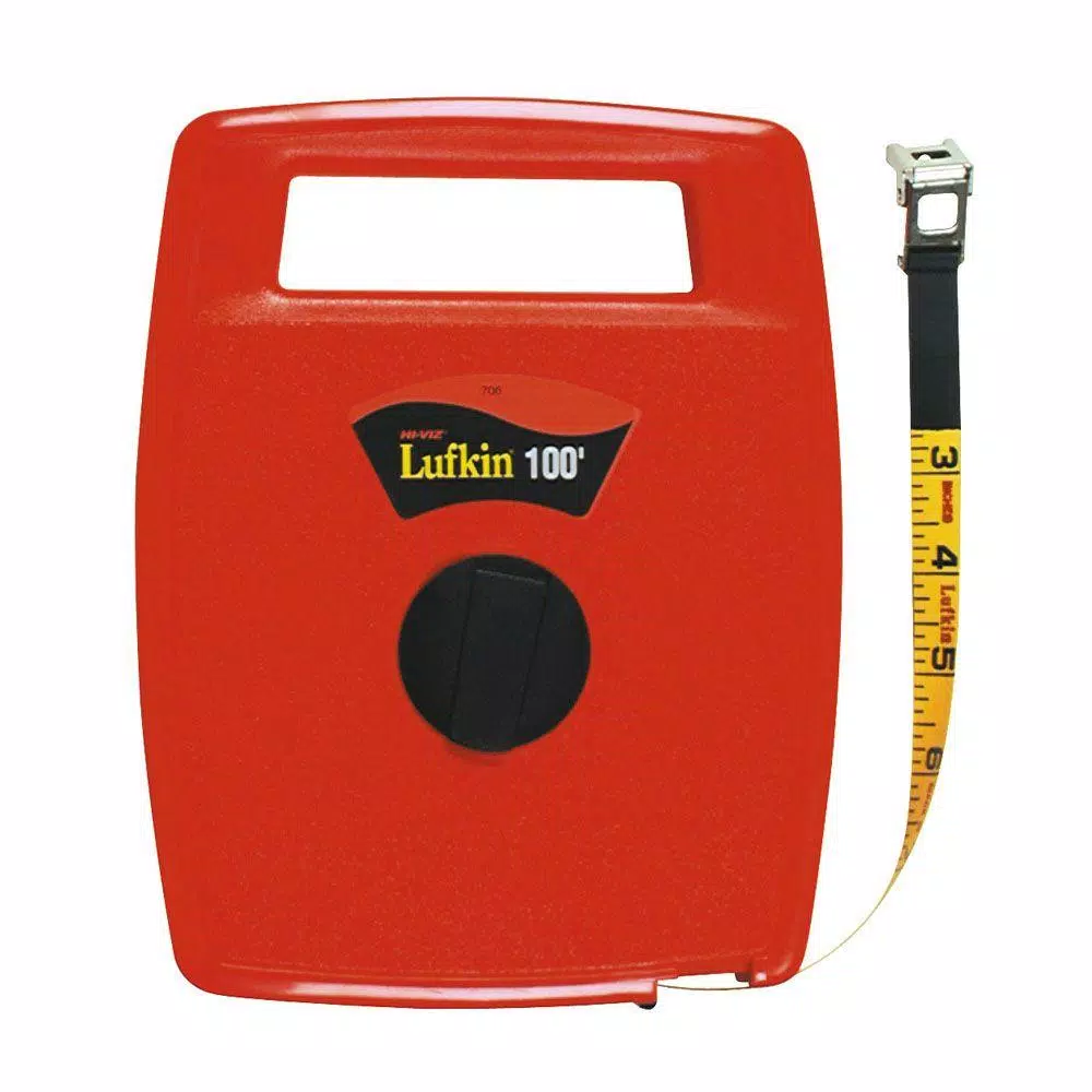 Coupon π₯ Lufkin 1/2 In. X 100 Ft. Hi-Viz Orange Fiberglass Tape Measure π