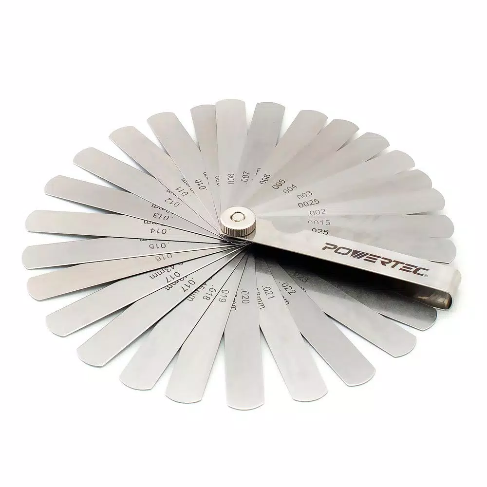Promo π₯° POWERTEC 26-Blade 0.0015-0.025 In. Feeler Gauge Dual Marked Imperial And Metric Measuring Tool β