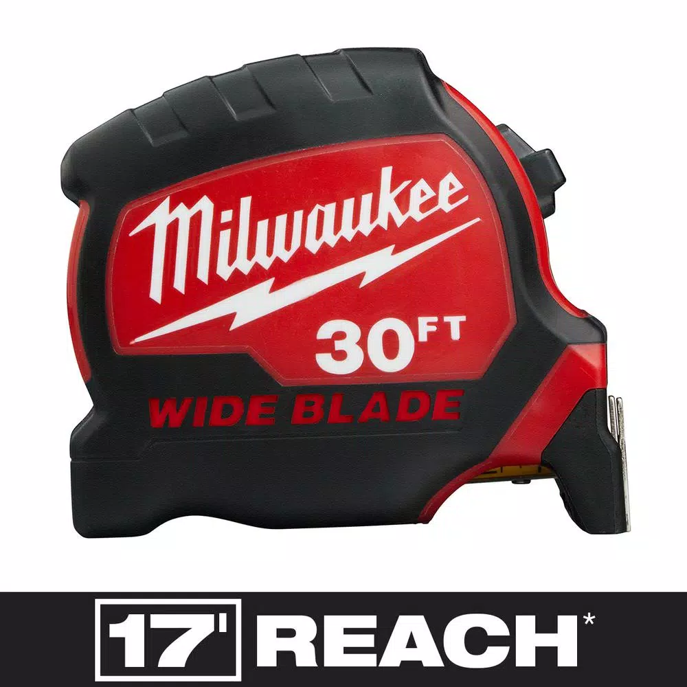 Cheapest 𧨠Milwaukee 30 Ft. X 1.3 In. Wide Blade Tape Measure With 17 Ft. Reach π§¨
