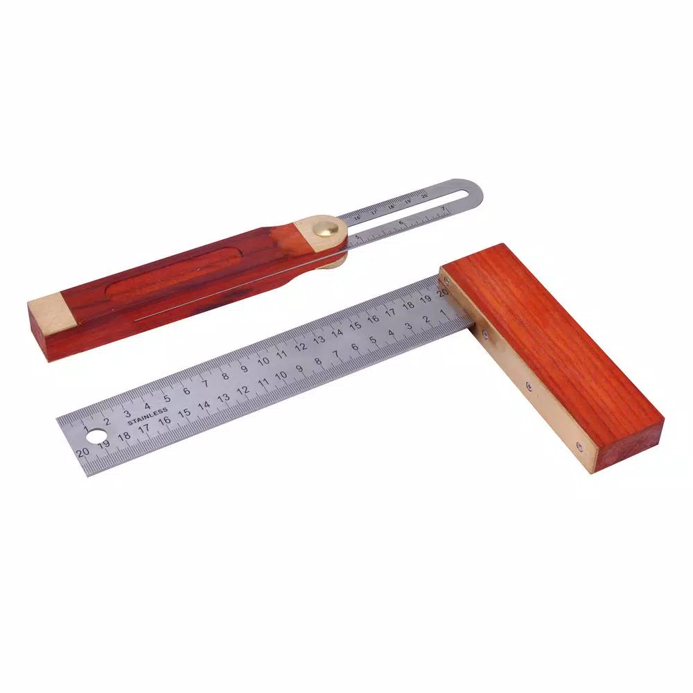 Deals 💯 Steel Core 8 In. Try Square, 9 In. Sliding T-Bevel And Stainless Blade Square Ruler Set With Wood Handle (2-Piece) 🤩