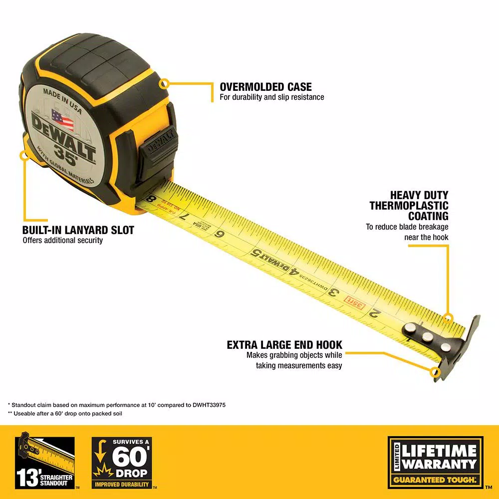 Best Sale π DEWALT 35 Ft. X 1-1/4 In. XP Premium Tape Measure π 7 Best Sale π DEWALT 35 Ft. X 1-1/4 In. XP Premium Tape Measure π - Image 7