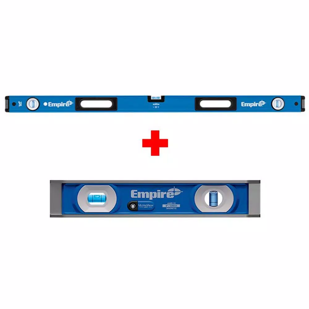Cheapest 💯 Empire 48 In. Box Level With UltraView LED 9 In. Torpedo Level 🛒