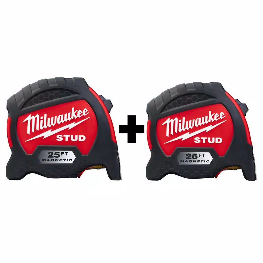 Best Pirce 🤩 Milwaukee 25 Ft. X 1.3 In. Gen II STUD Magnetic Tape Measure With 14 Ft. Standout (2-Pack) 🤩