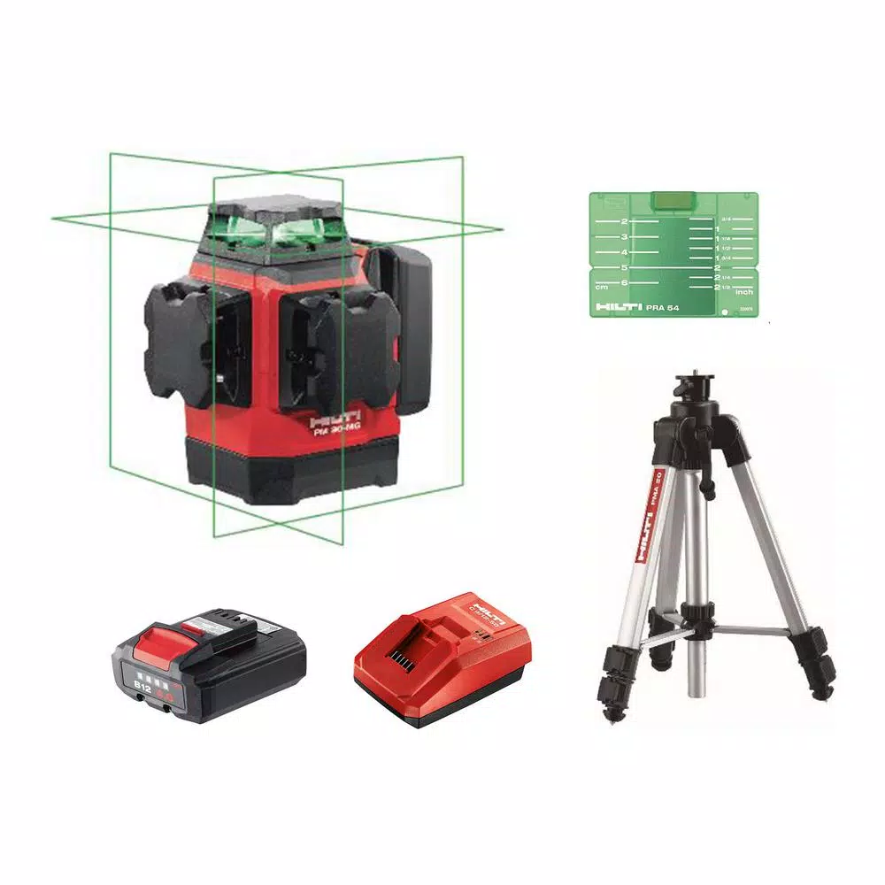 Buy β Hilti PM 30-MG 131 Ft. Multi-Green Laser Kit With PMA 20 Tripod, Battery And Charger π