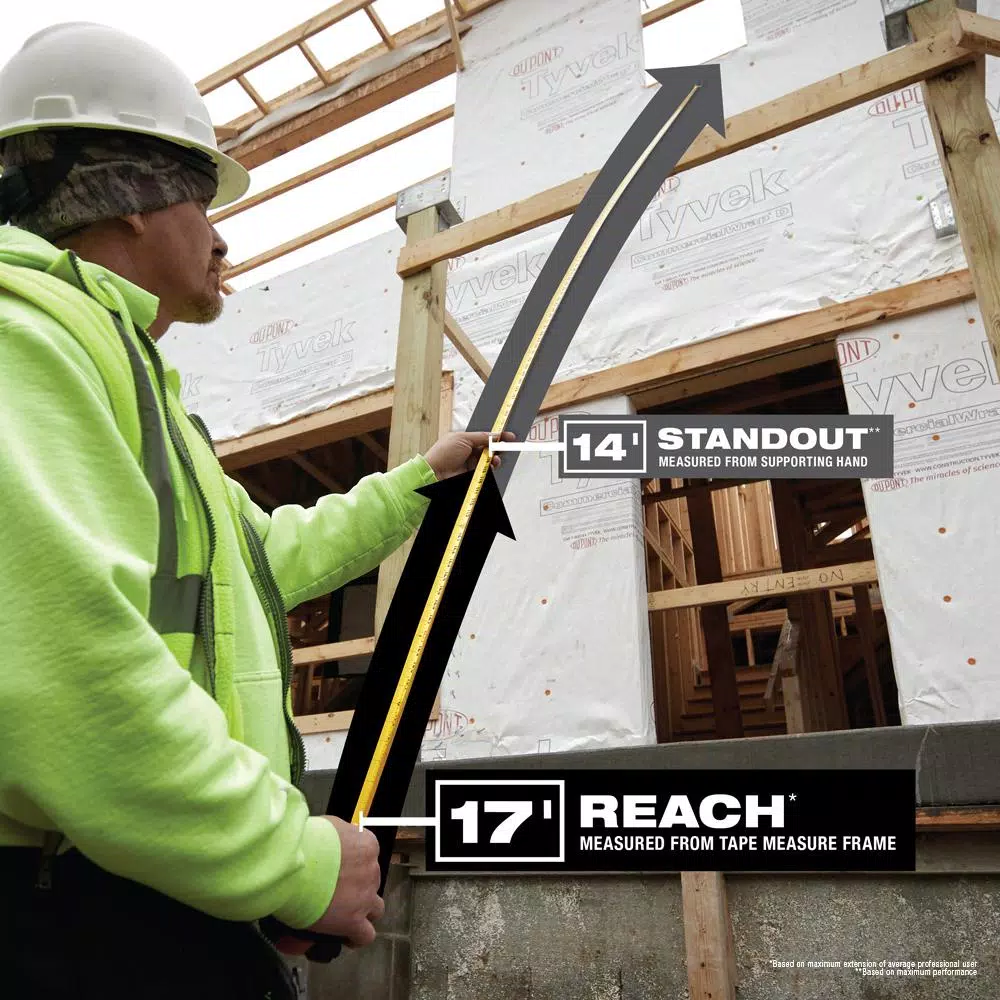 Top 10 ✨ Milwaukee 16 Ft. X 1.3 In. Wide Blade Tape Measure With 17 Ft. Reach ✨ 3 Top 10 ✨ Milwaukee 16 Ft. X 1.3 In. Wide Blade Tape Measure With 17 Ft. Reach ✨ - Image 3