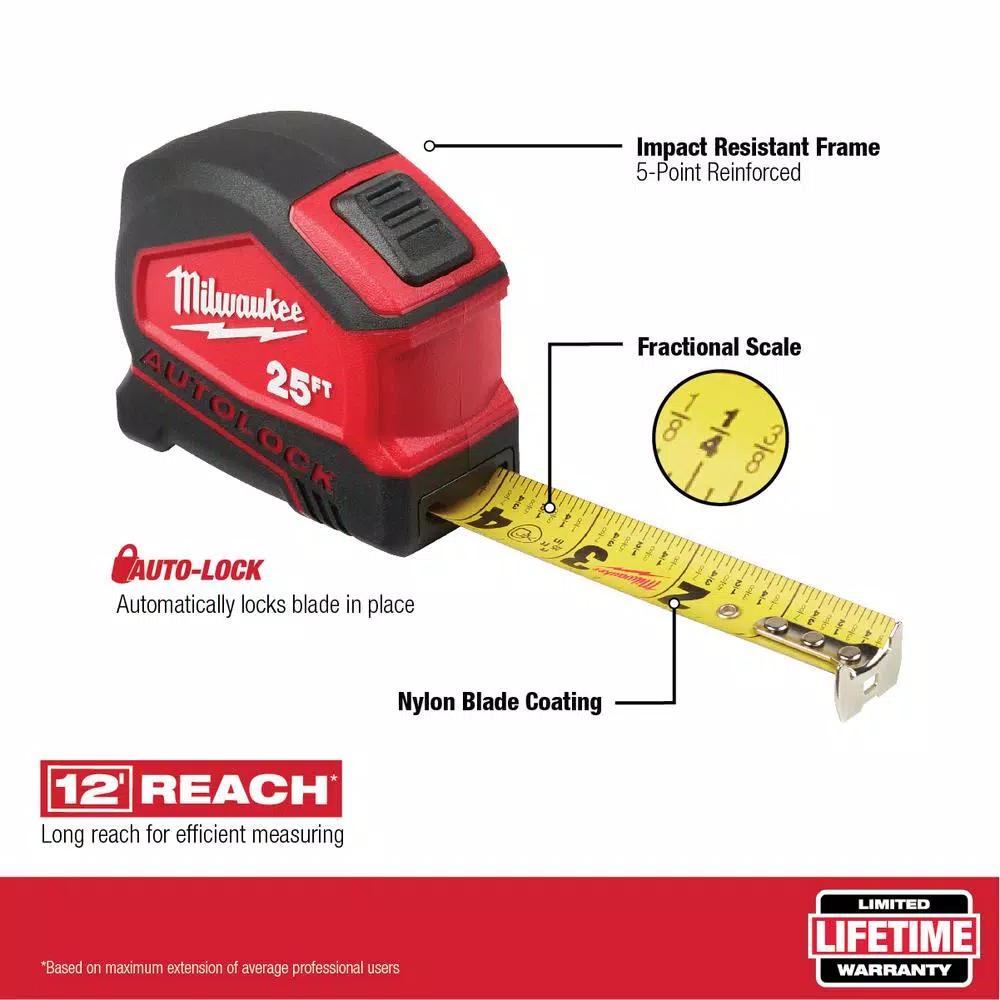 Budget ๐ Milwaukee 25 Ft. Compact Auto Lock Tape Measure ๐ 13 Budget ๐ Milwaukee 25 Ft. Compact Auto Lock Tape Measure ๐ - Image 13