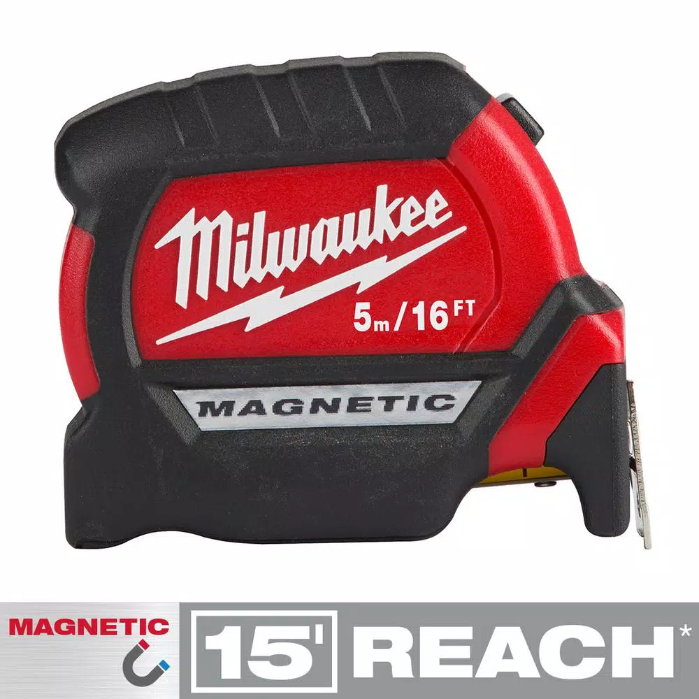 Outlet ⌛ Milwaukee 5 M/16 Ft. X 1 In. Compact Magnetic Tape Measure With 15 Ft. Reach 😍