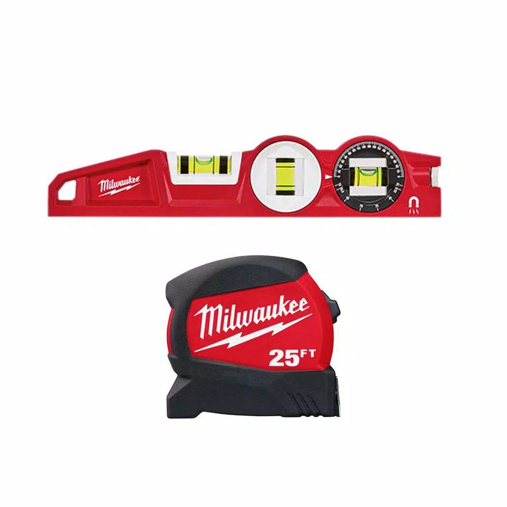 Brand new 🌟 Milwaukee 25 Ft. X 1.2 In. Compact Wide Blade Tape Measure With 12 Ft. Standout And Torpedo Level 😀