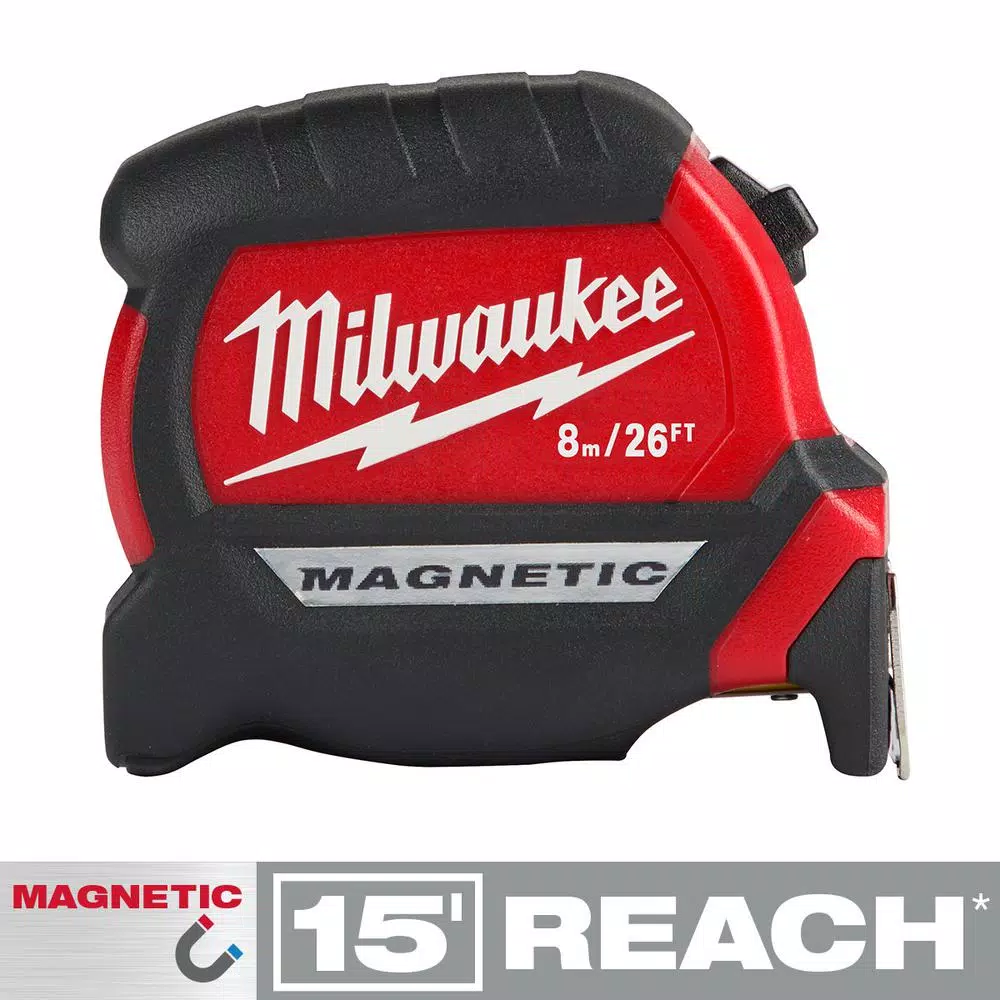 Outlet ⭐ Milwaukee 8 M/26 Ft. X 1 In. Compact Magnetic Tape Measure With 15 Ft. Reach 😉