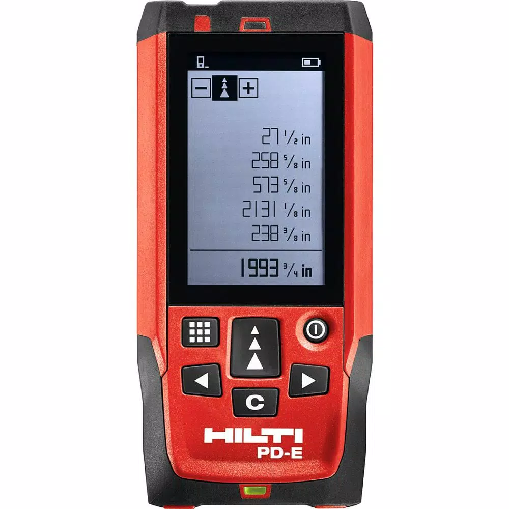 Hot Sale 𧨠Hilti 656 Ft. PD-E Laser Range Meter With (2) AAA Batteries, Hand Strap And Pouch β