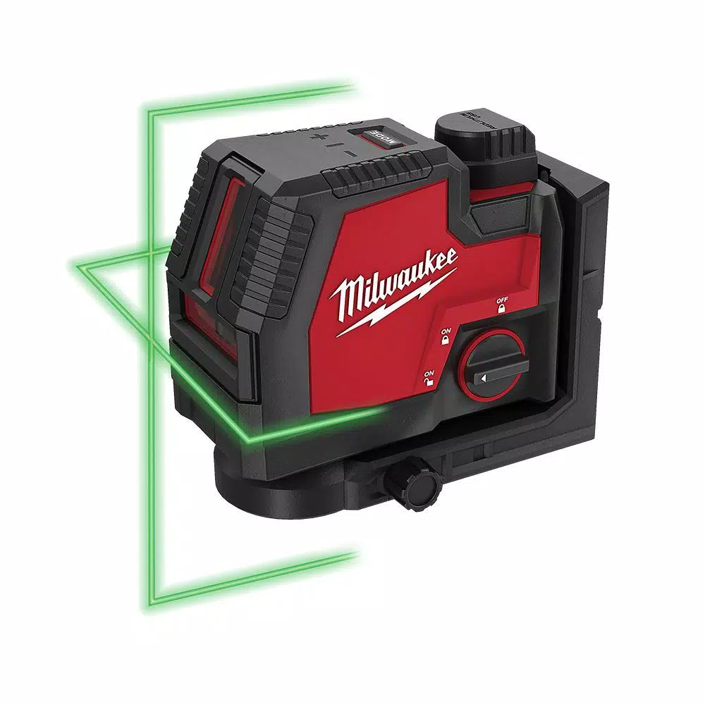 Buy 𧨠Milwaukee 100 Ft. REDLITHIUM Lithium-Ion USB Green Rechargeable Cross Line Laser Level With Charger π€©